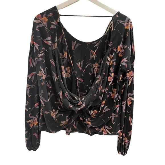 Free People Elsa Twist Open Back Strappy Floral Long Sleeve Shirt - Picture 5 of 8